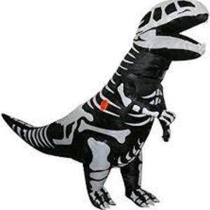 Inflatable Dinosaur Halloween Costume, Full Body Skeleton T-Rex Inflatable